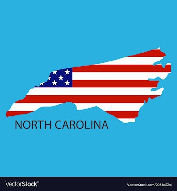 North corolina state of america with map flag vector image