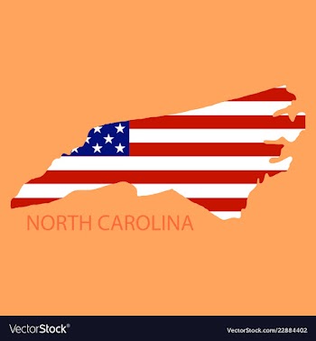 North corolina state of america with map flag vector image