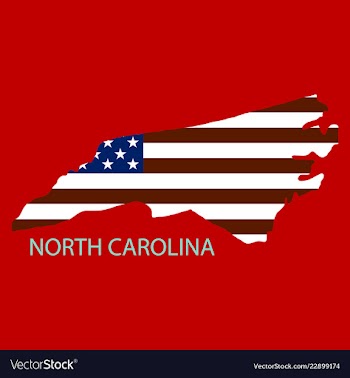 North corolina state of america with map flag vector image