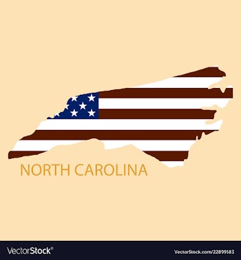 North corolina state of america with map flag vector image