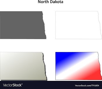 North Dakota outline map set vector image