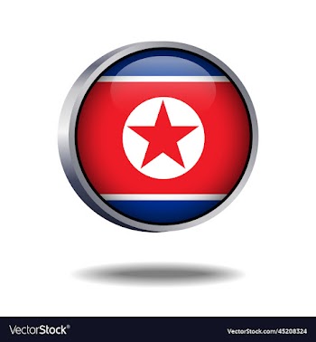 north korea flag button