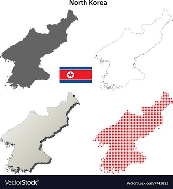 North Korea outline map set vector image