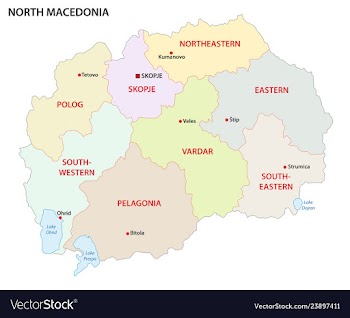  					North macedonia administrative and political map vector image														