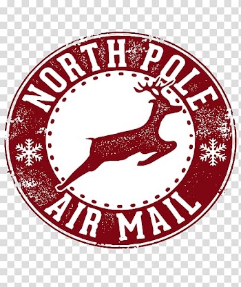 North Pole Air Mail logo, Santa Claus North Pole Christmas stamp Postage Stamps, Naughty transparent background PNG clipart