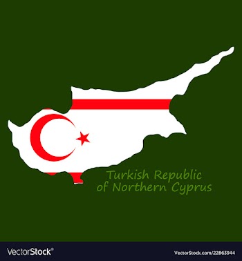 Northern cyprus region map grey outline on white vector image