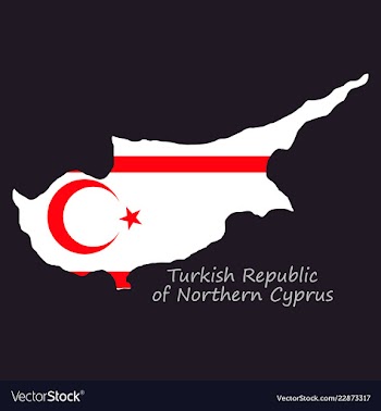 Northern cyprus region map grey outline on white vector image