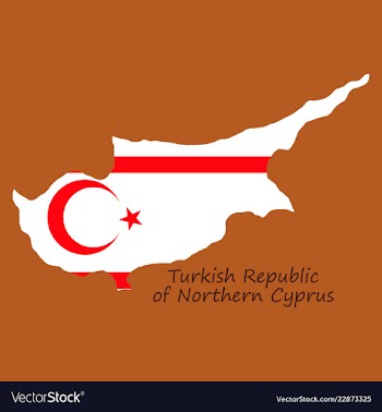 Northern cyprus region map grey outline on white vector image