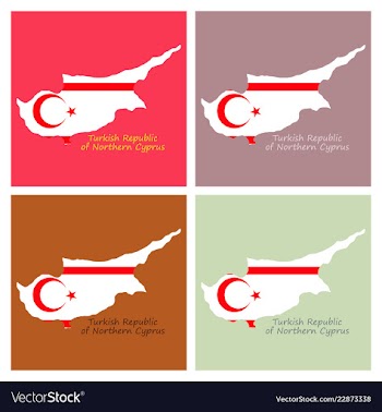 Northern cyprus region map grey outline on white vector image
