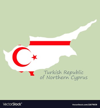 Northern cyprus region map grey outline on white vector image