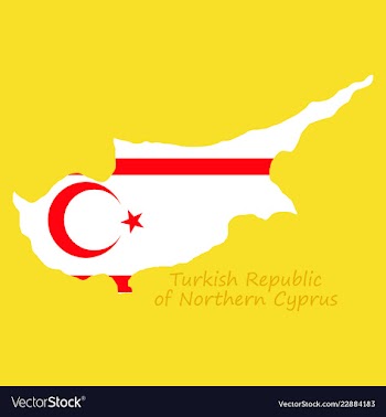 Northern cyprus region map grey outline on white vector image