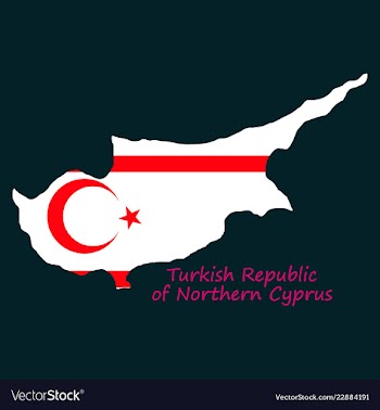 Northern cyprus region map grey outline on white vector image