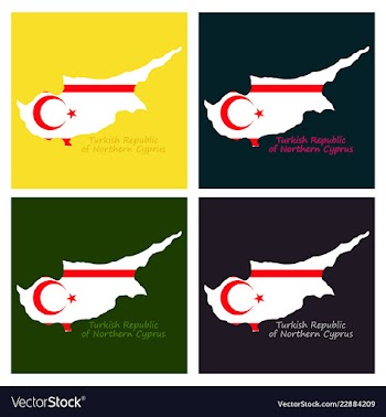 Northern cyprus region map grey outline on white vector image