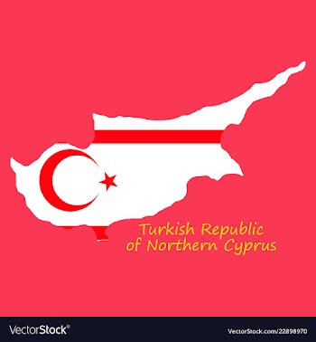 Northern cyprus region map grey outline on white vector image