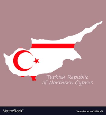 Northern cyprus region map grey outline on white vector image