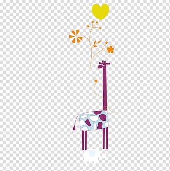 Northern giraffe Cartoon Illustration, Eating the giraffe of the leaves transparent background PNG clipart