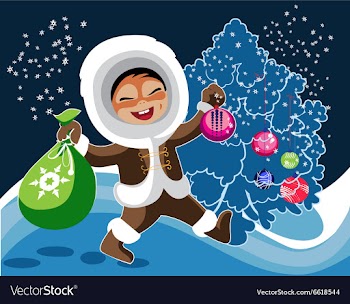 Northern girl chr tree vector image