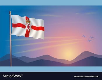 northern ireland flag in the morning sun