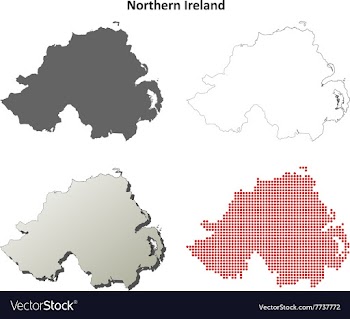 Northern Ireland outline map set vector image