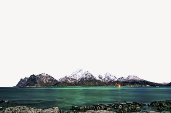 Northern lights lake border, snow | Free PSD - rawpixel