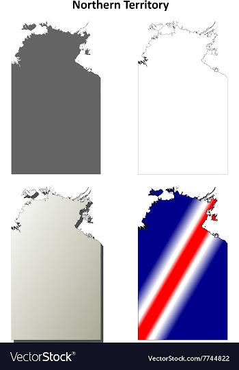 Northern Territory outline map set vector image