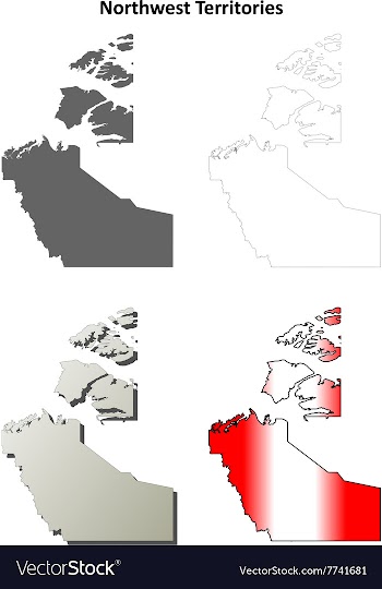 Northwest Territories blank outline map set vector image