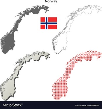 Norway outline map set vector image