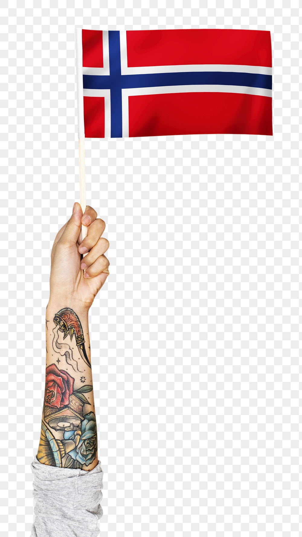 Norway's flag png in tattooed | Free PNG - rawpixel