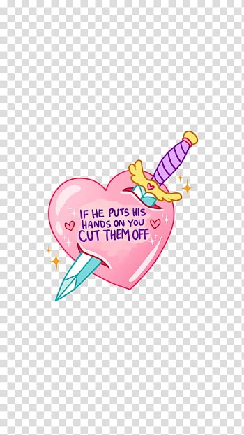 Not Yours, pink heart with sword transparent background PNG clipart