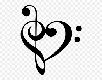 Nota Musical Corazon - Treble Bass Clef Heart