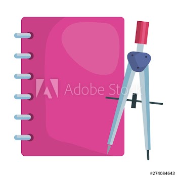 note book with compass supplies school