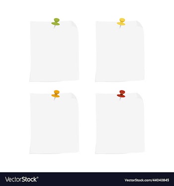 note paper with multi-colored pushpins and