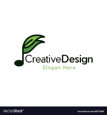 Note ringtone leaf naturally creative logo vector image