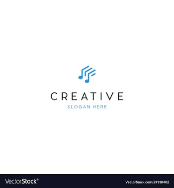 Note ringtone musical creative line logo design vector image