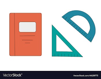 notebook protractor and triangle rule