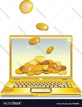  					Notebook with gold coins vector image														