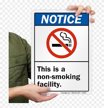 Notice Non Smoking Facility Sign - No Food Or Drink In Waiting Room