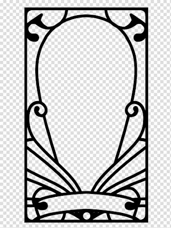 Nouveau Circus, black border frame transparent background PNG clipart