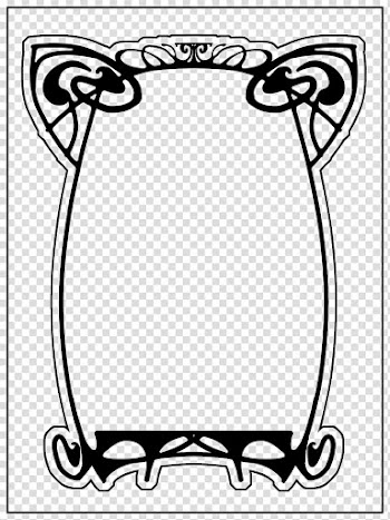 Nouveau frame , black art transparent background PNG clipart