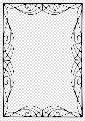 Nouveau frame , black border transparent background PNG clipart