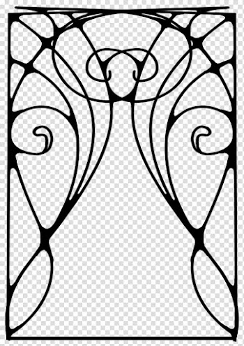Nouveau frame , rectangular black floral framed transparent background PNG clipart