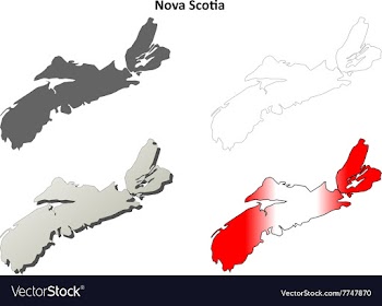Nova Scotia blank outline map set vector image