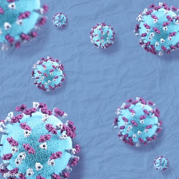 Novel coronavirus under the microscope on a blue background psd mockup | Free  illustration - 2320380