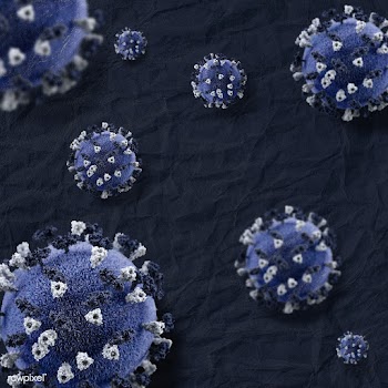 Novel coronavirus under the microscope on a blue background social ad | Free  illustration - 2319654