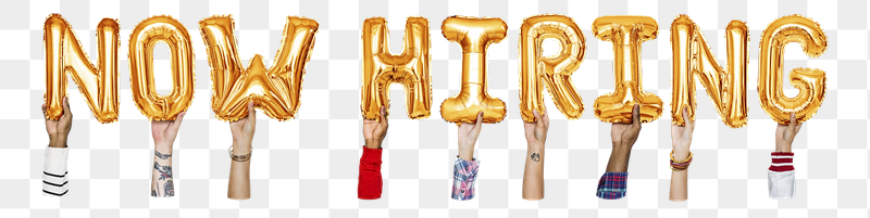 Now hiring word png, hands | Free PNG - rawpixel