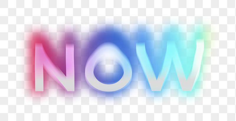 Now png word sticker, neon | Free PNG - rawpixel