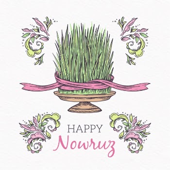 Nowruz with greeting Free Vector