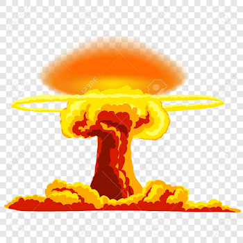 Nuclear Explosion With Dust. Orange And Red Illustration On ...