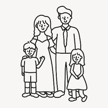 Nuclear family doodle clipart, parents | Free Vector Illustration - rawpixel