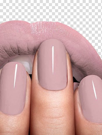 Nude-colored manicure and lipstick, Lip Nail art Mauve Manicure, Pink nail polish Matte Lip Color Display Temptation transparent background PNG clipart